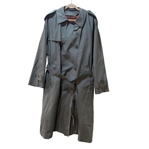 Bradley Jons for Gruner & Co Olive Green Trench Coat Removable Liner 40 Short